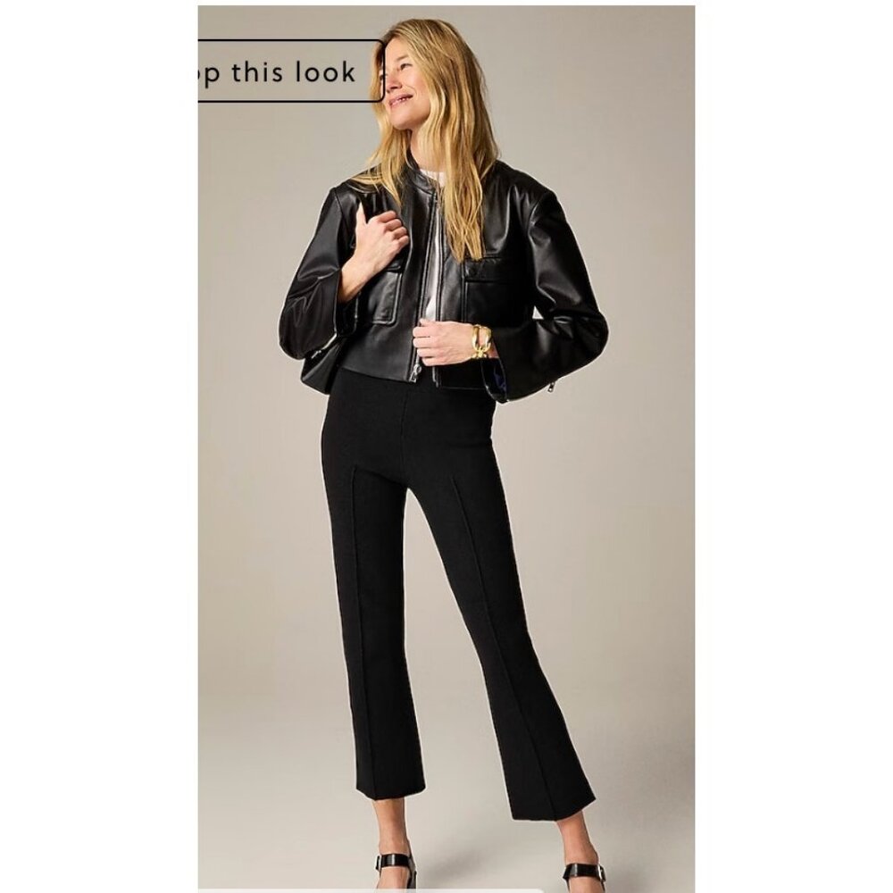 J.Crew $148 Petite Delaney kickout sweater pant in Black Size PS BX869
